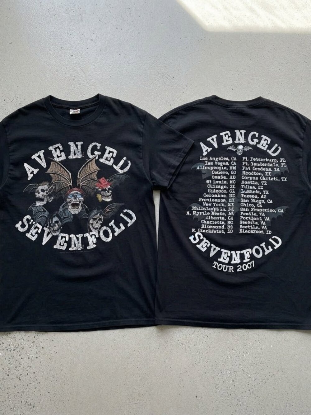 VTG 2007 Avenged Sevenfold A7X US Tour Concert Graphic Band T-Shirt Unisex